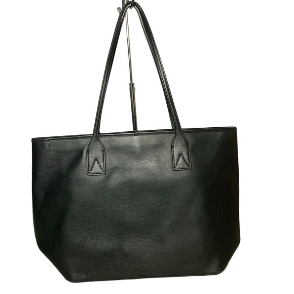 Aritzia Auxiliary Black Leather Tote Bag Purse Carry All + Coin Purse EUC